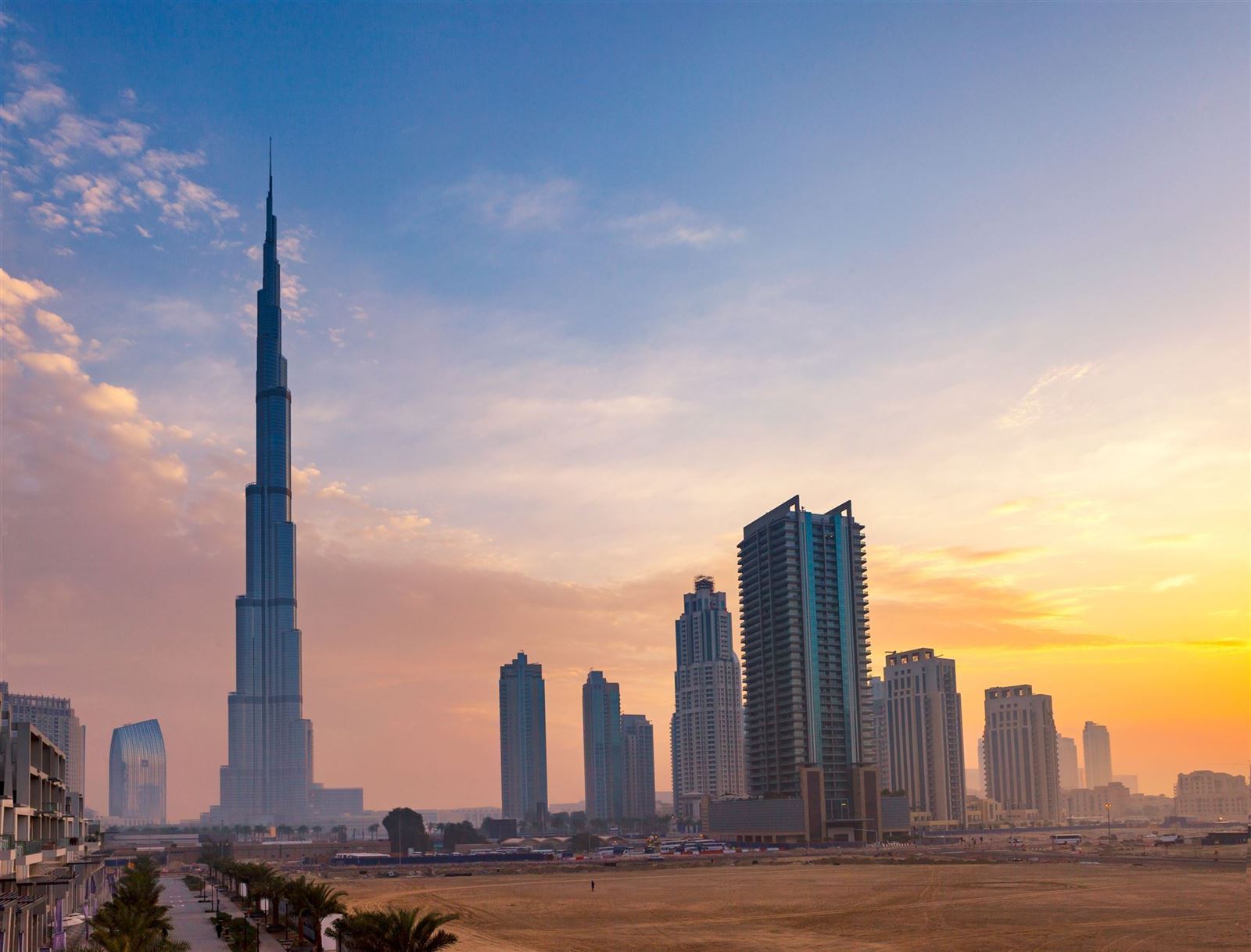 Burji Khalifa bei Sonnenuntergang